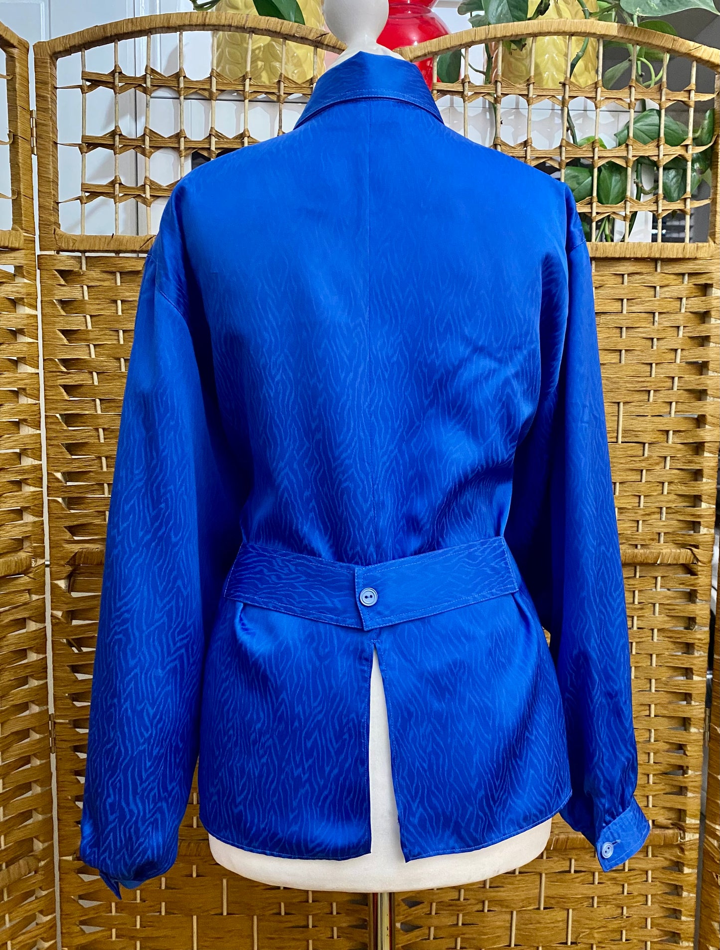 1980s Royal Blue Blouse (UK 16)