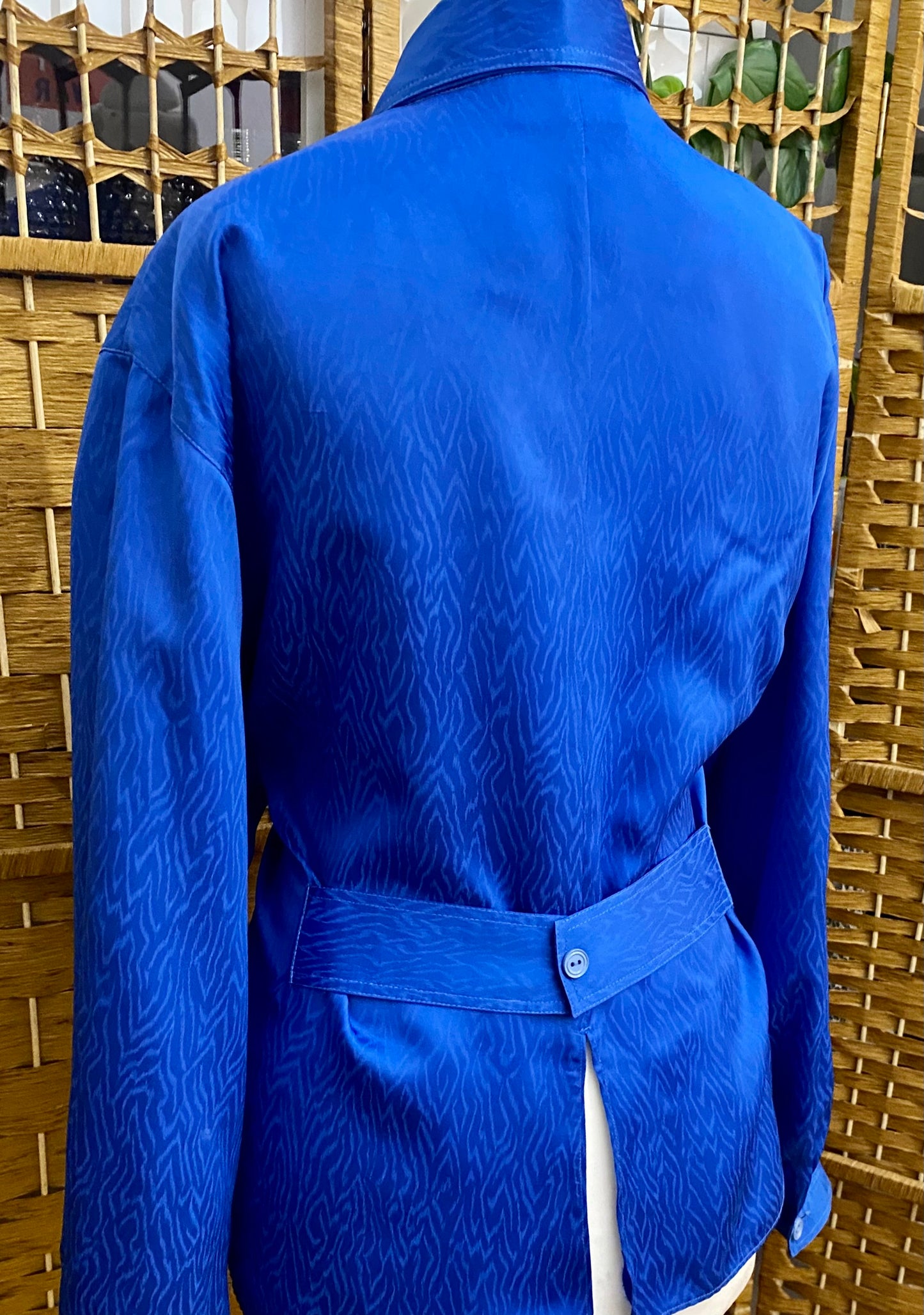 1980s Royal Blue Blouse (UK 16)