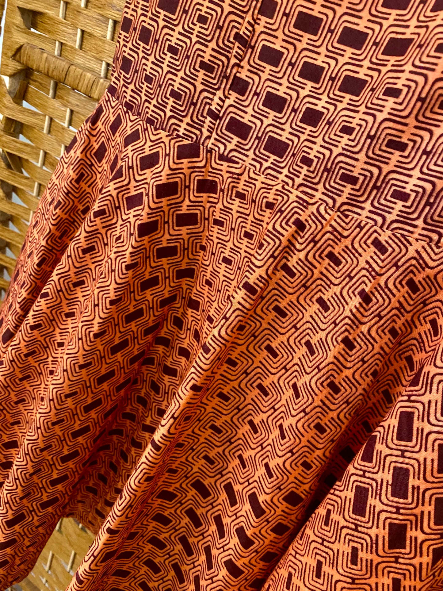 1960s Geometric Print Mini-Dress (UK 8)
