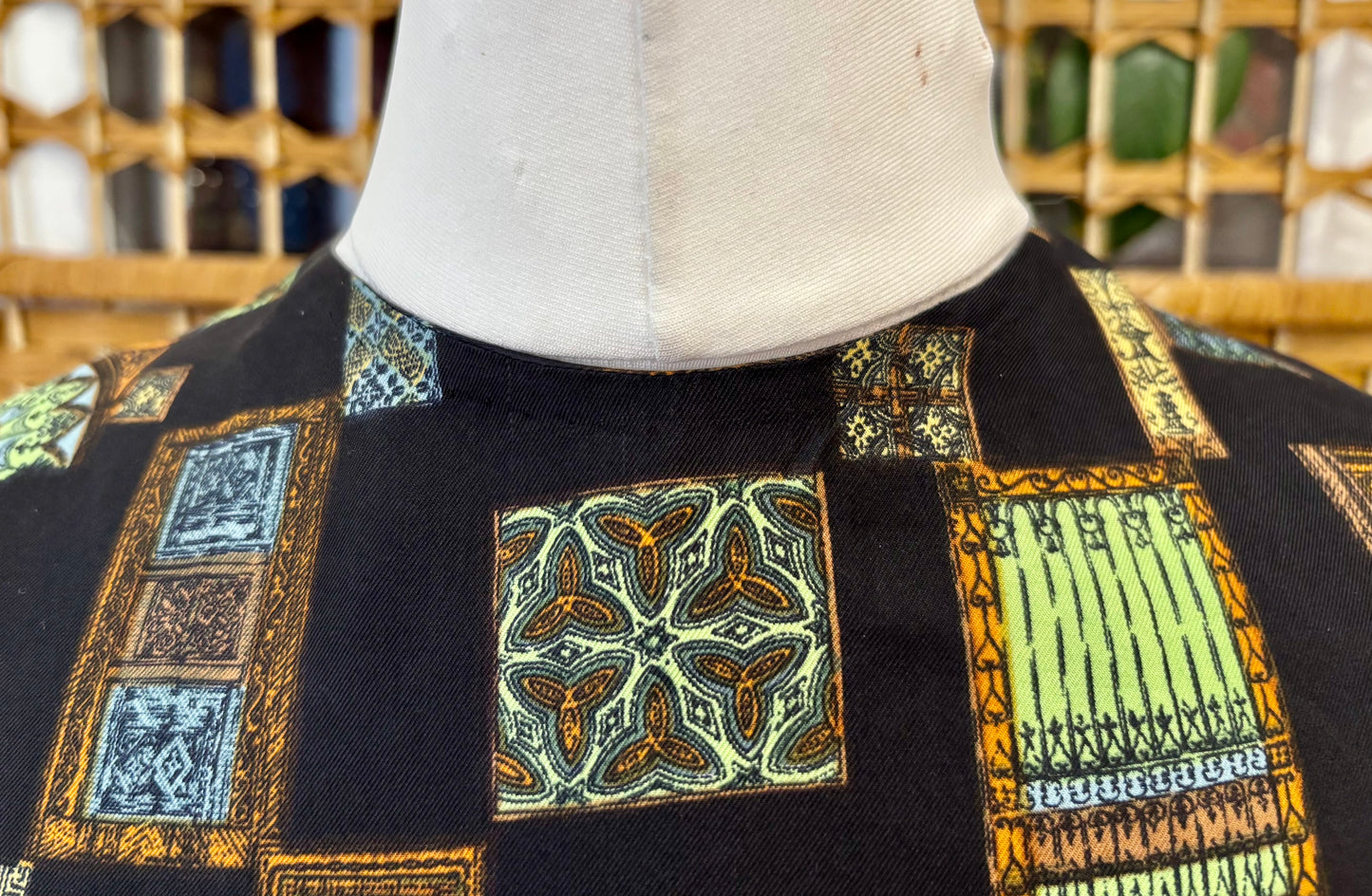1960s Geometric Print Top (UK 14)