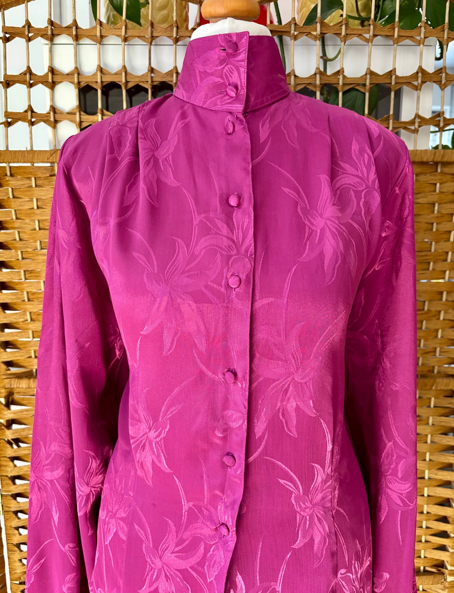 1980s Sixth Sense Cerise Blouse (UK 16)