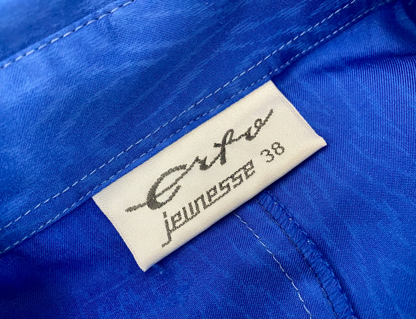 1980s Royal Blue Blouse (UK 16)