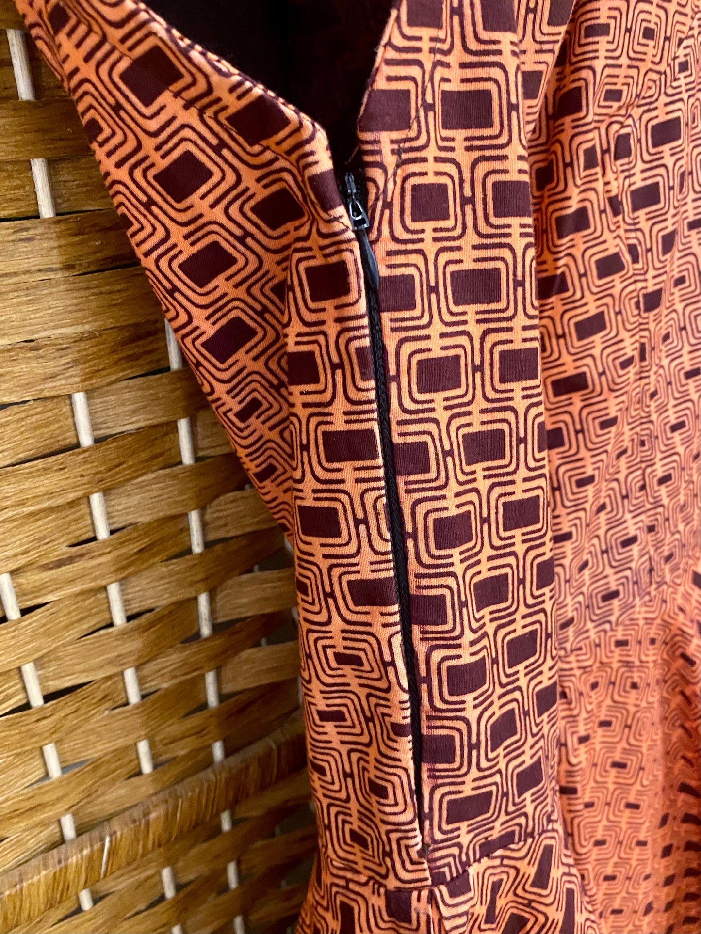 1960s Geometric Print Mini-Dress (UK 8)