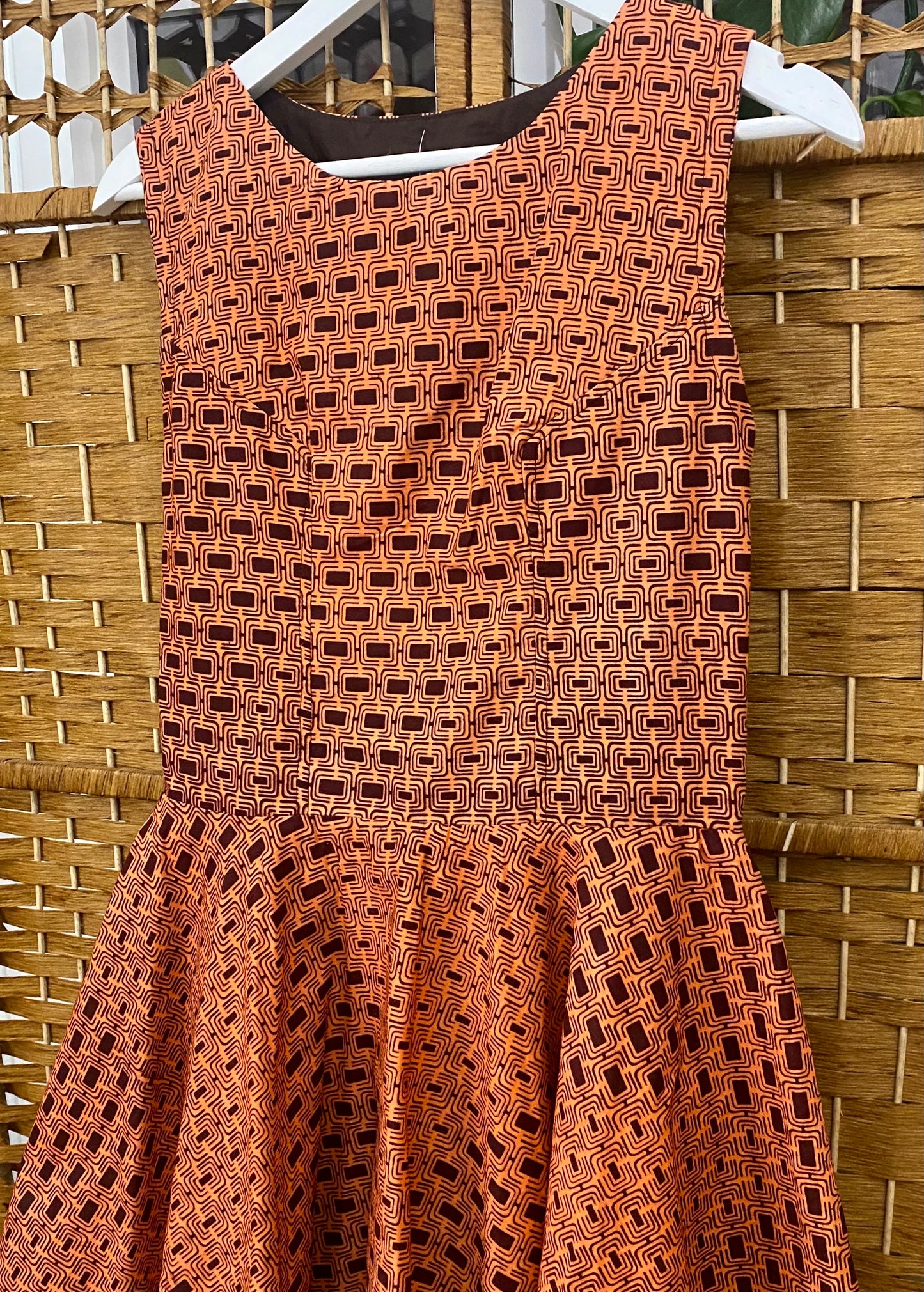 1960s Geometric Print Mini-Dress (UK 8)