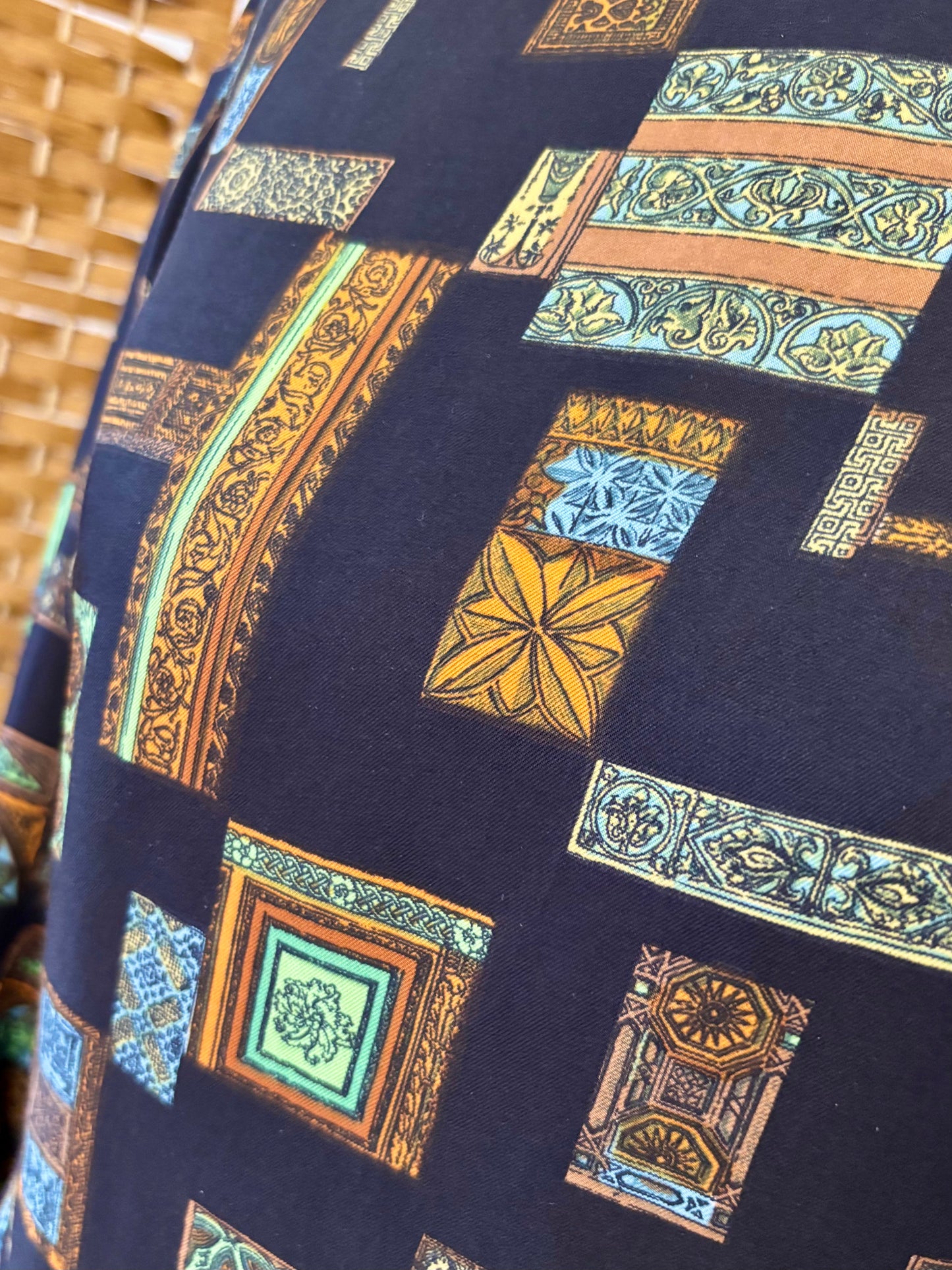 1960s Geometric Print Top (UK 14)