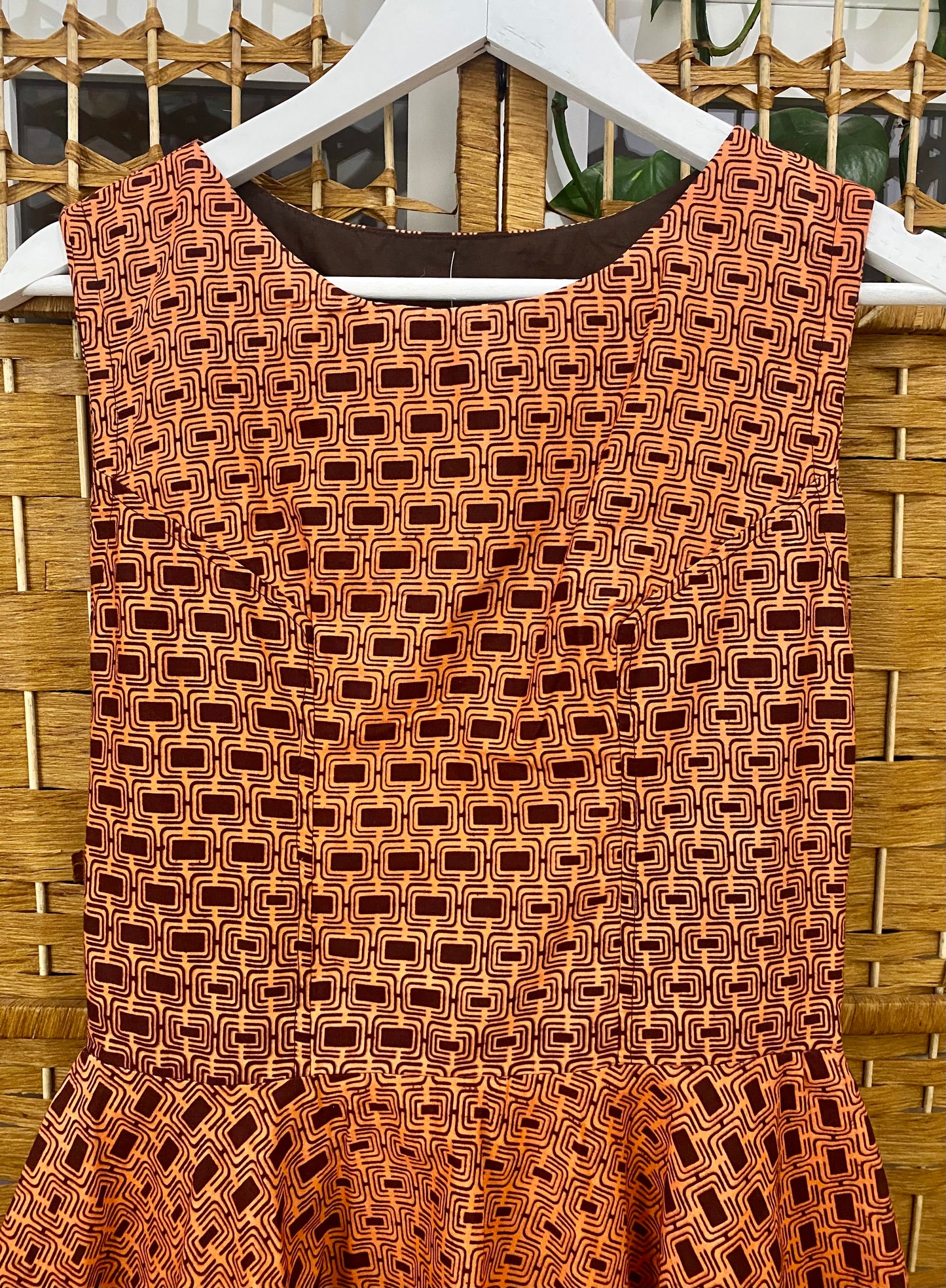 1960s Geometric Print Mini-Dress (UK 8)