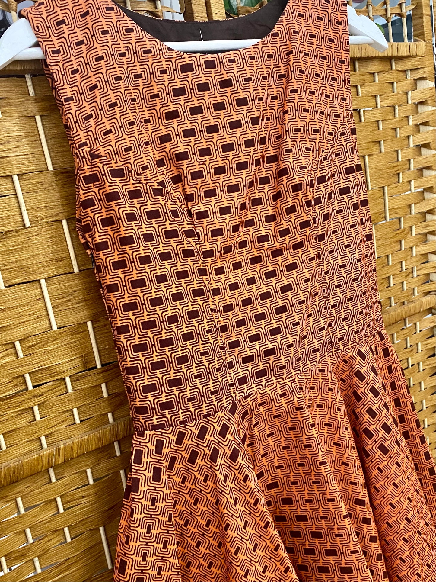 1960s Geometric Print Mini-Dress (UK 8)