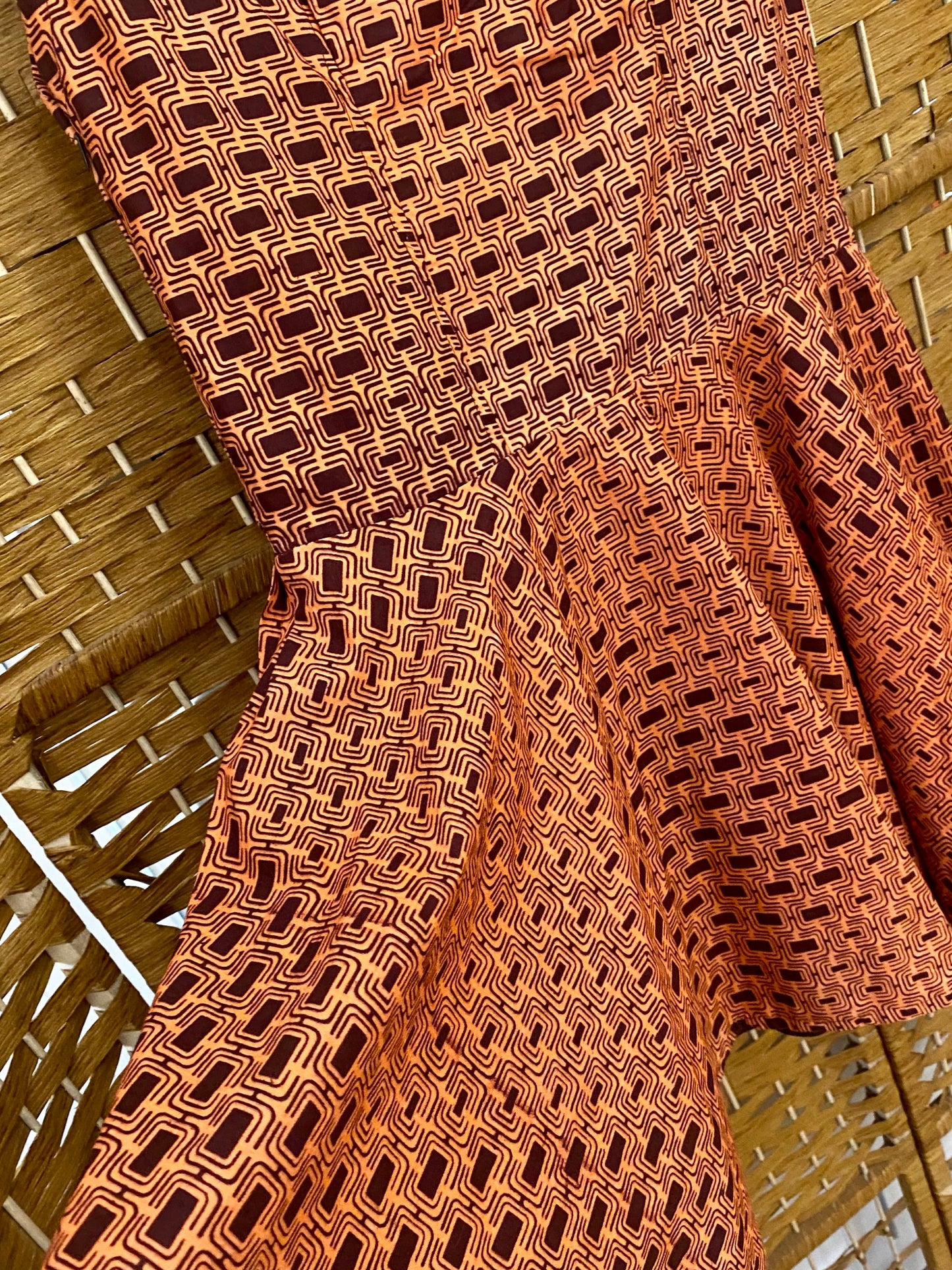 1960s Geometric Print Mini-Dress (UK 8)