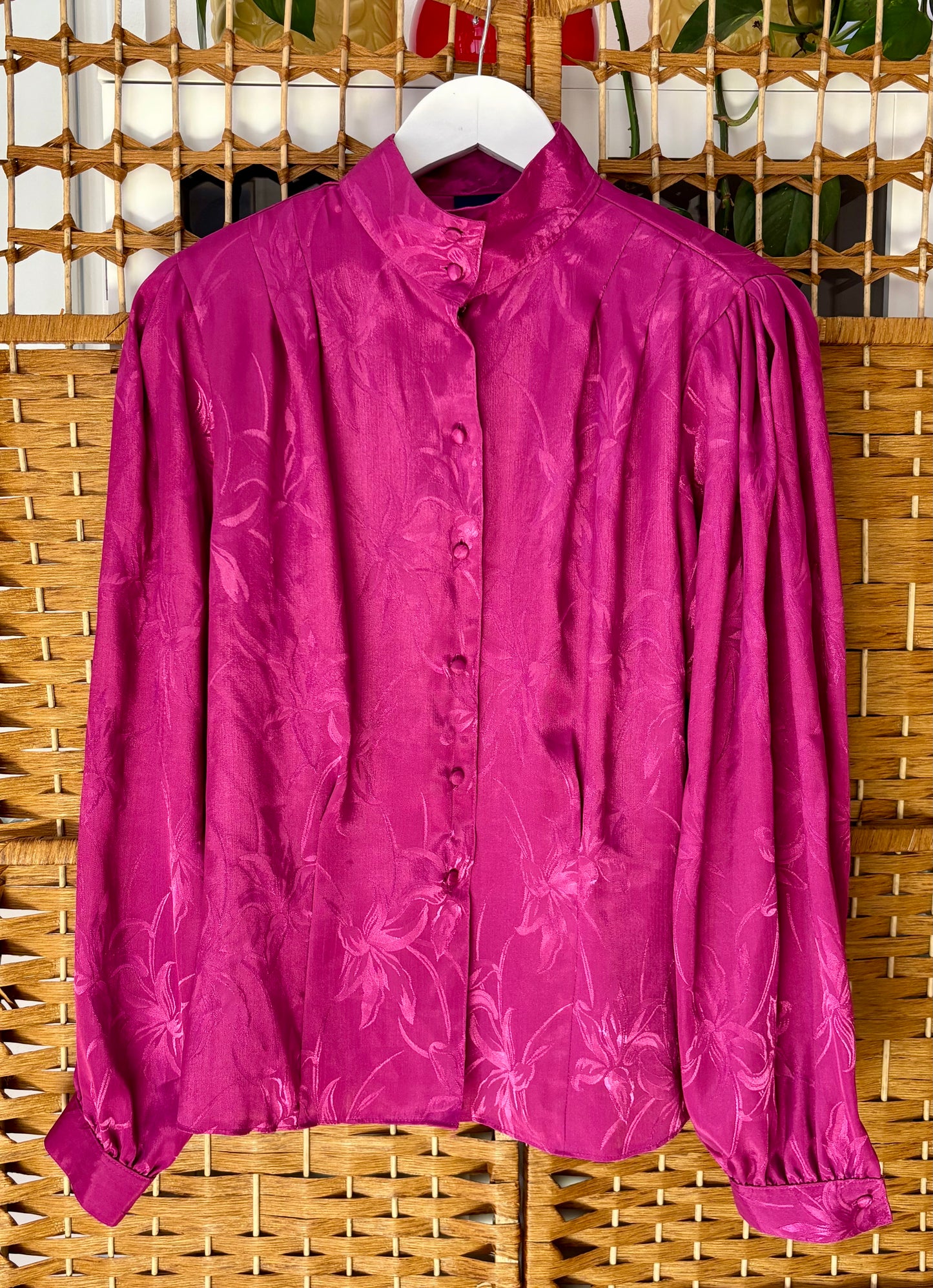 1980s Sixth Sense Cerise Blouse (UK 16)