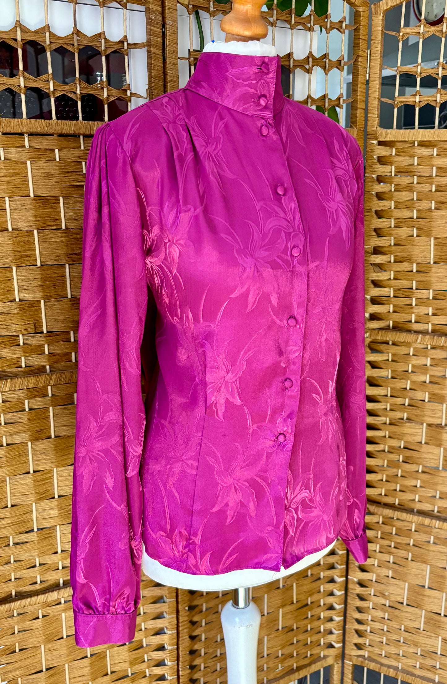 1980s Sixth Sense Cerise Blouse (UK 16)