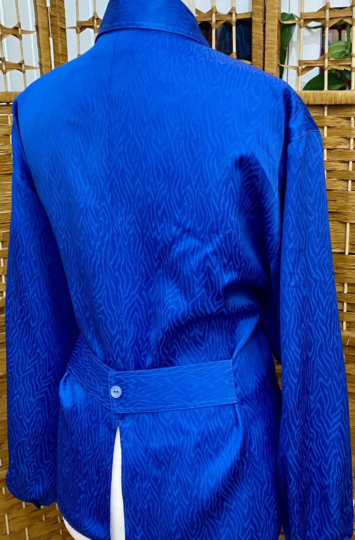 1980s Royal Blue Blouse (UK 16)