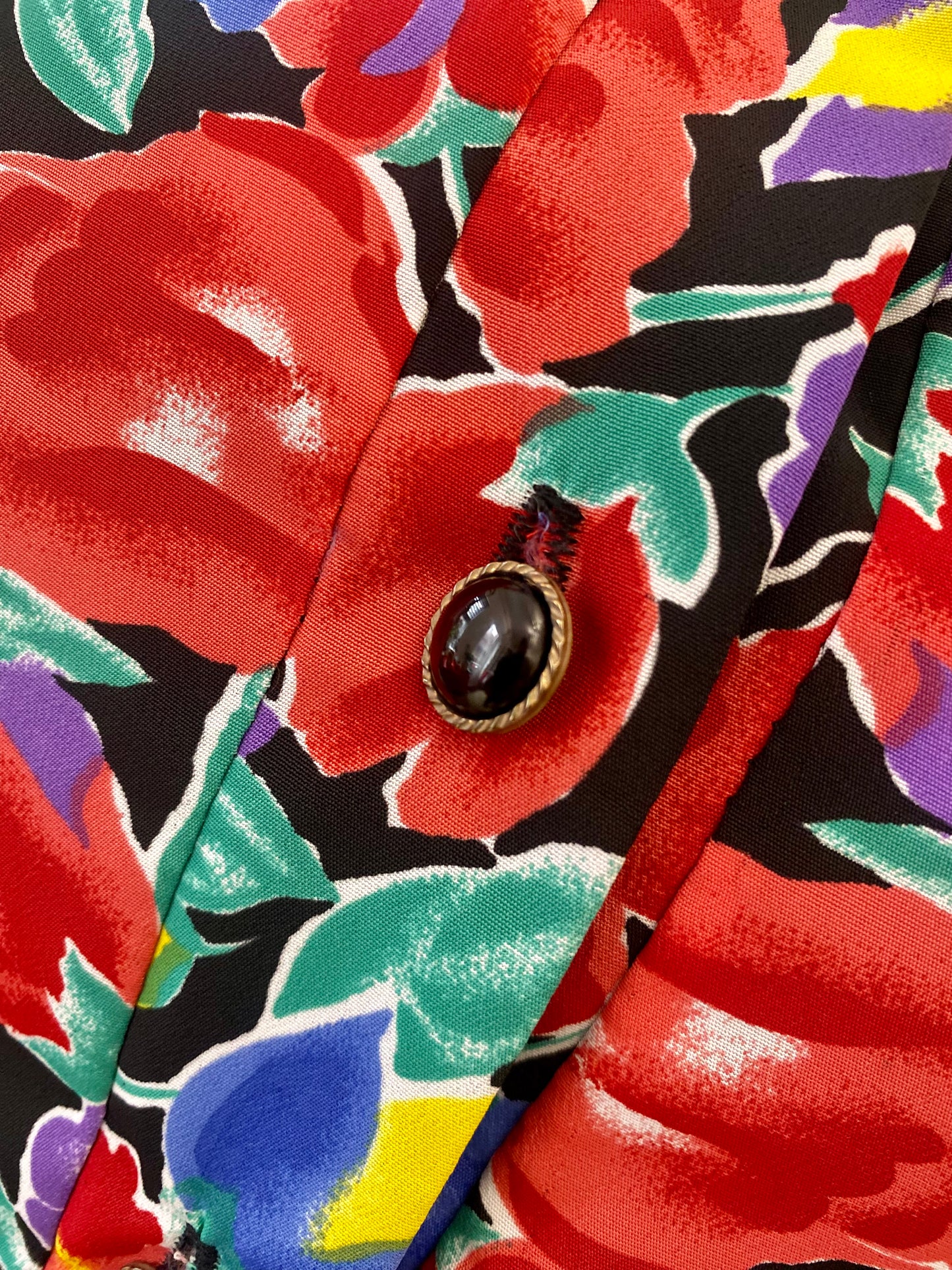 1980s C & A Floral ‘Tea’ Midi-Dress (UK 16)