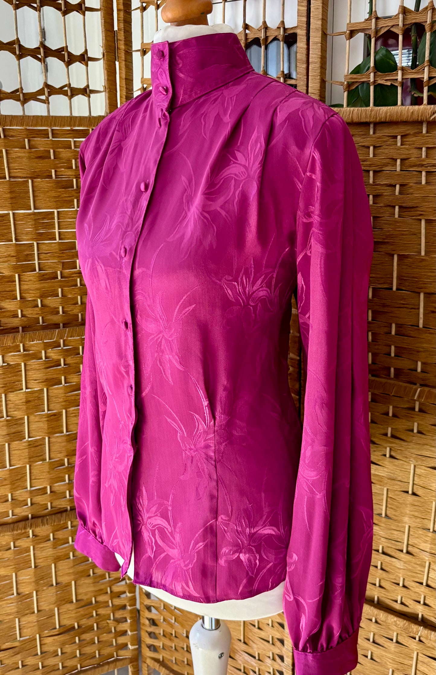 1980s Sixth Sense Cerise Blouse (UK 16)