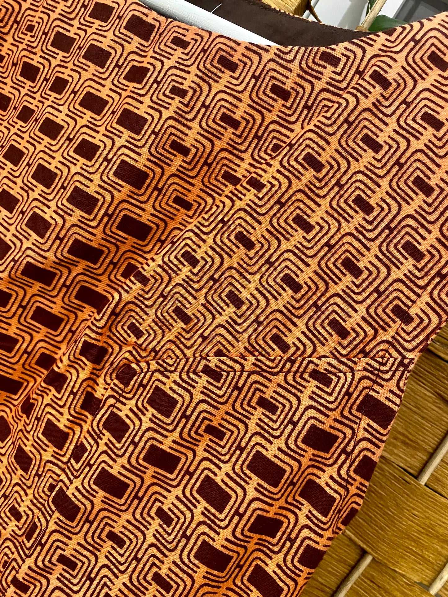 1960s Geometric Print Mini-Dress (UK 8)