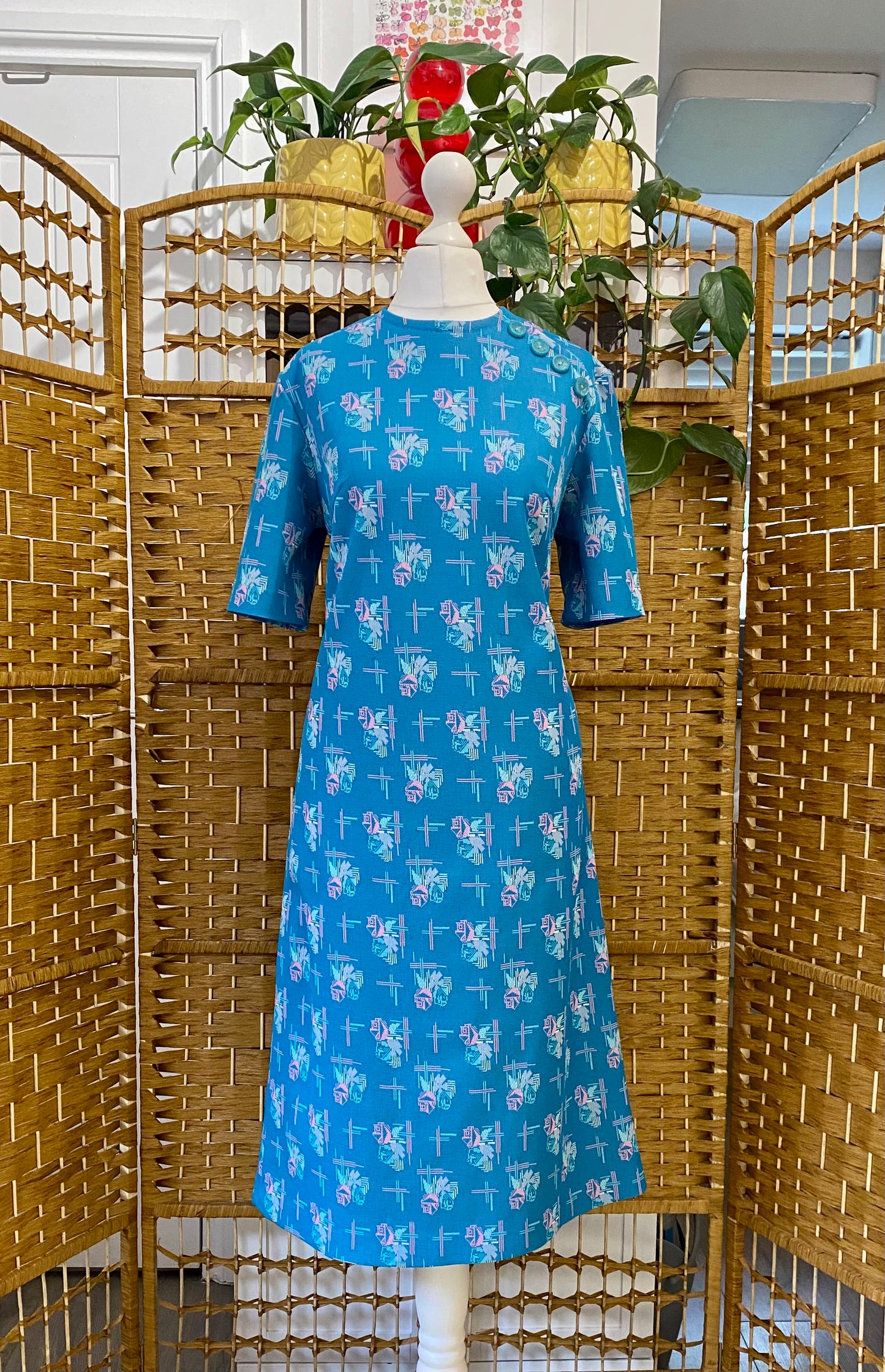 Geometric Print Midi-Dress (UK 10)
