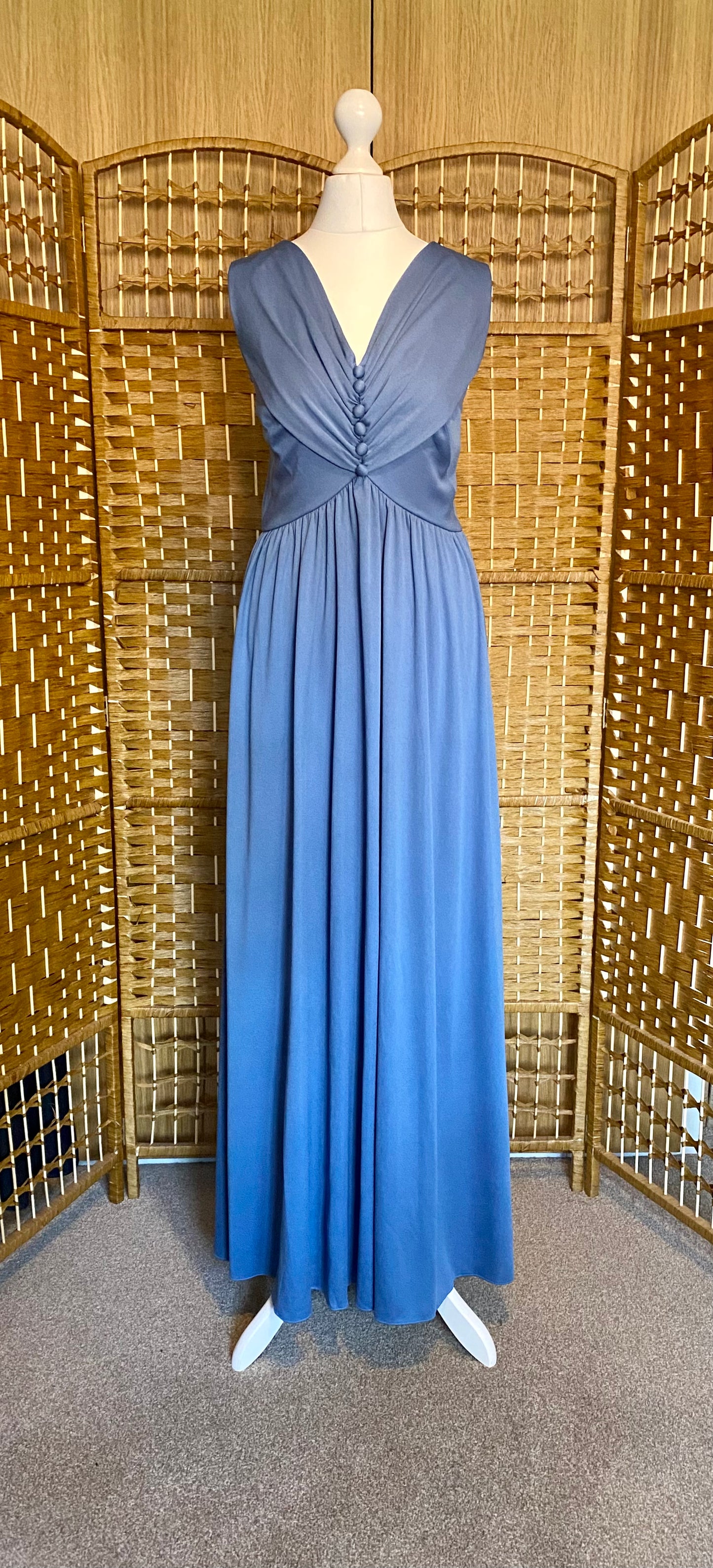 1970s Blue Maxi-Dress (UK 10)
