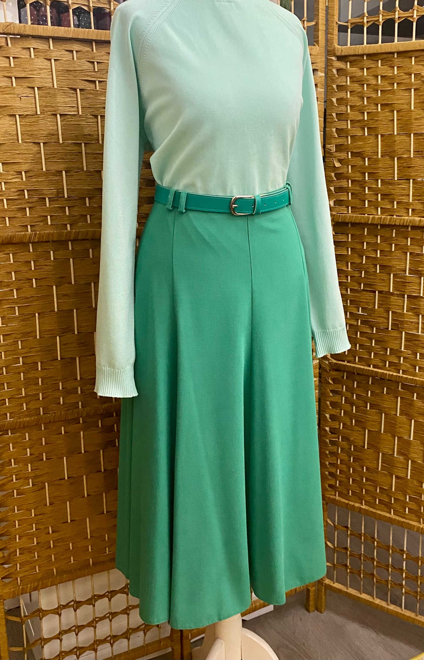 C & A Green Midi-Skirt (UK 10)