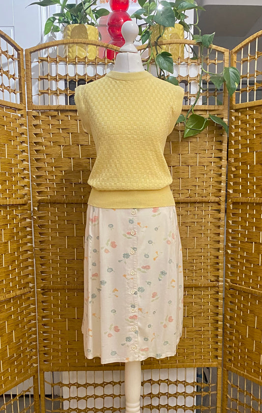 1980s Floral Skirt (UK 14)