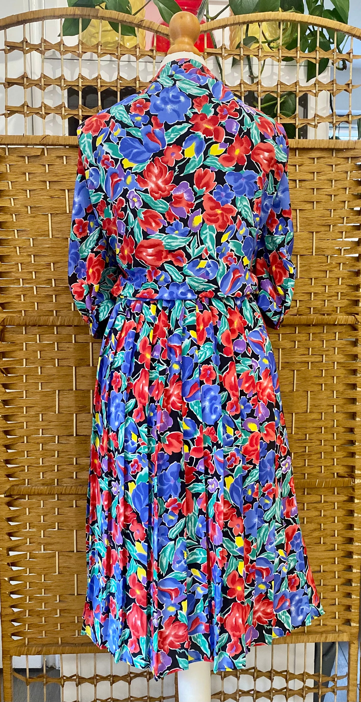 1980s C & A Floral ‘Tea’ Midi-Dress (UK 16)