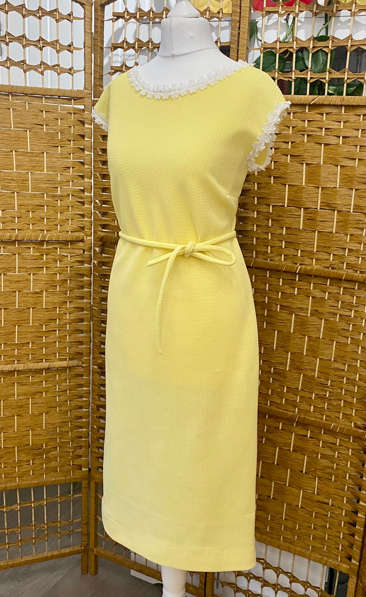 1960s Yellow Midi-Dress (UK 12)