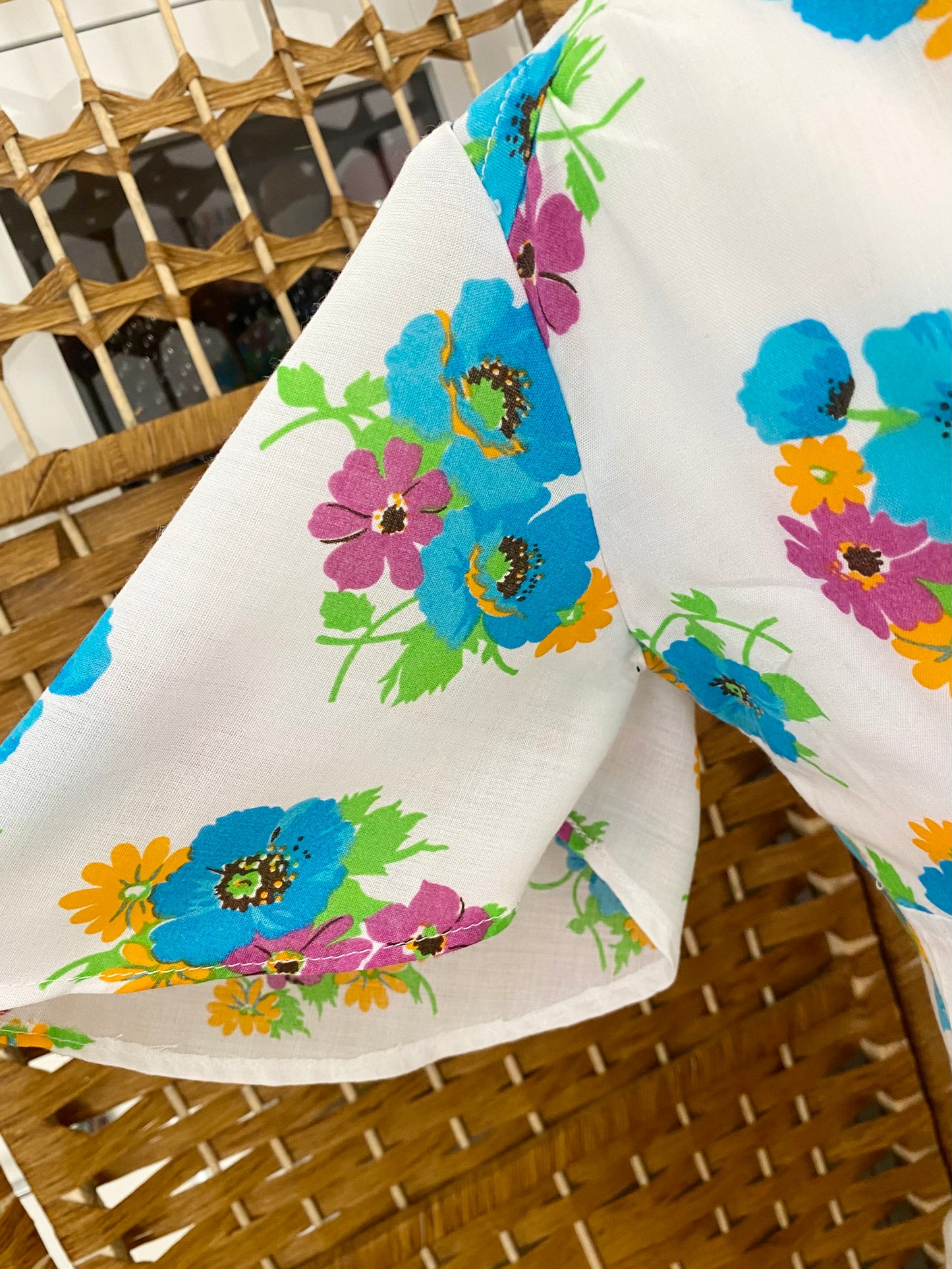 1970s Floral Mini Dress (UK 10)