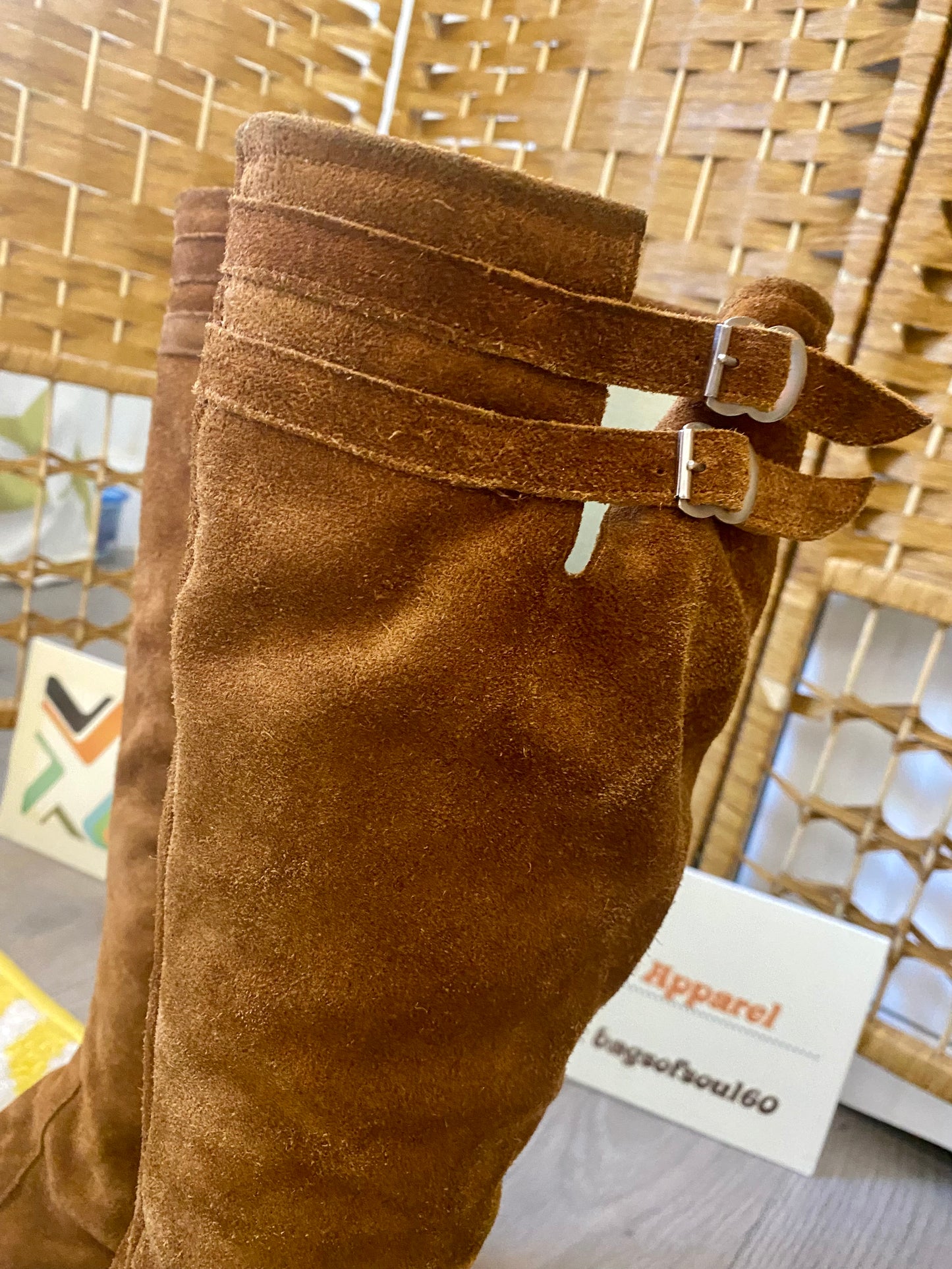 1960s Brown Suede Knee High Boots (UK 6)