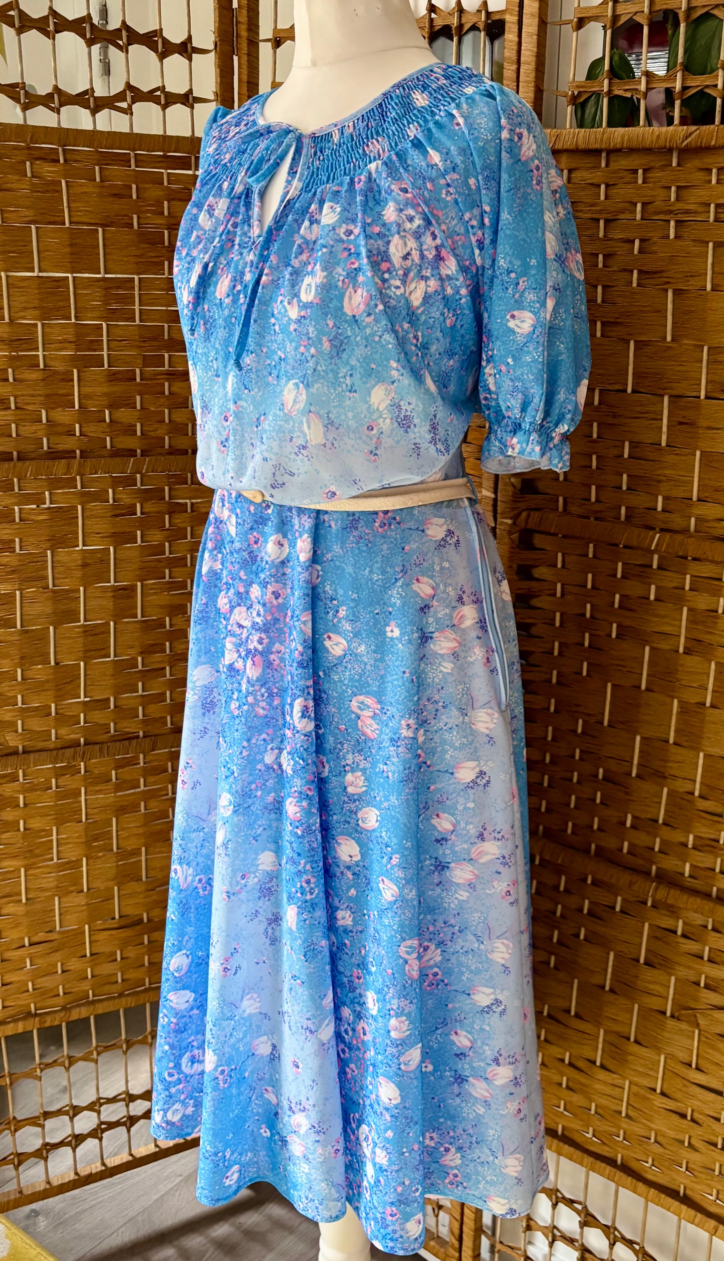 1980s C & A Floral Summer Dress (UK 10)