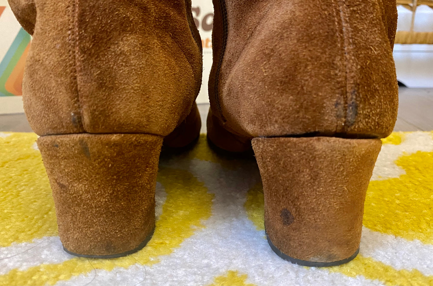 1960s Brown Suede Knee High Boots (UK 6)