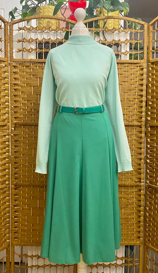 C & A Green Midi-Skirt (UK 10)