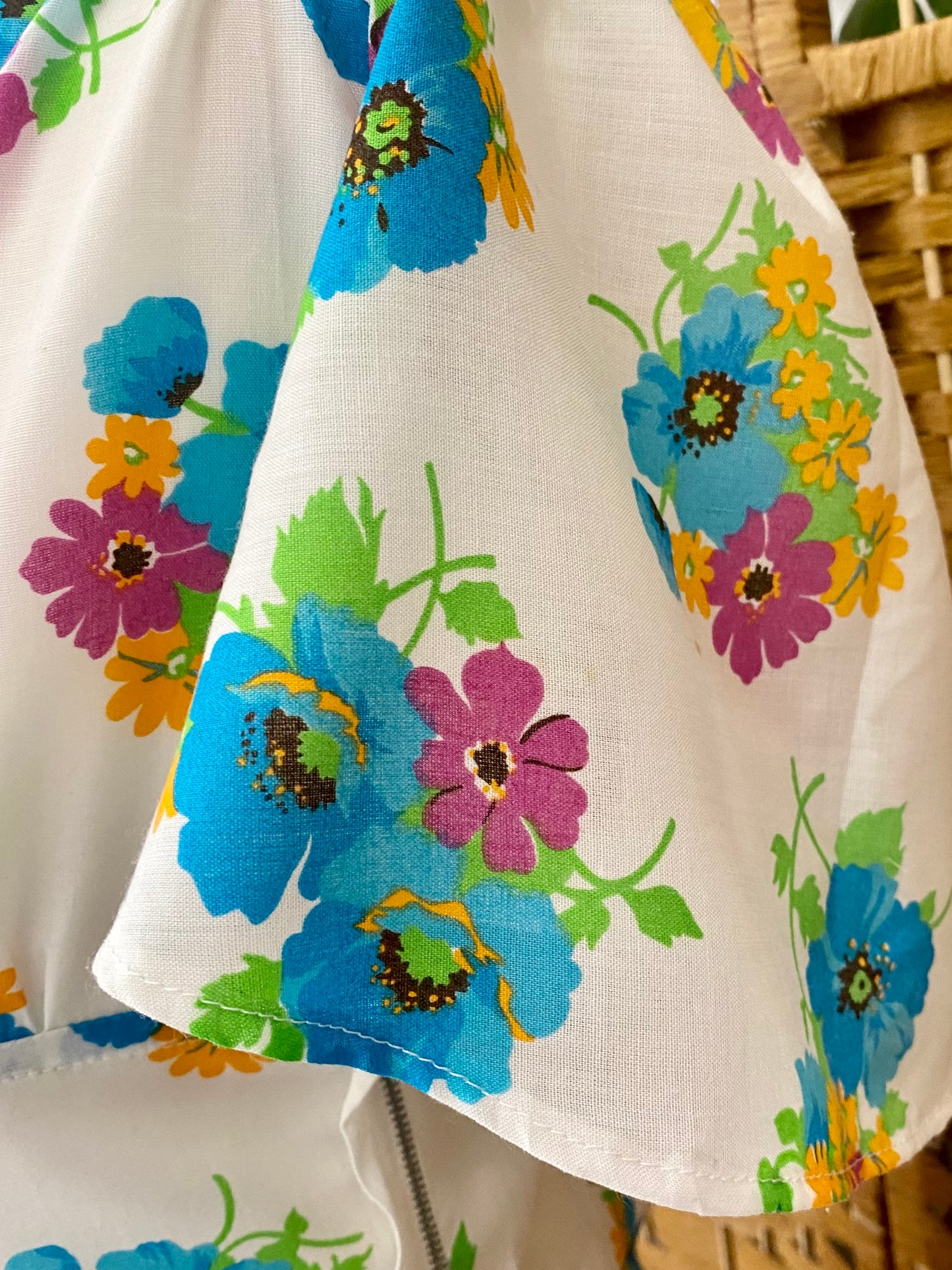 1970s Floral Mini Dress (UK 10)