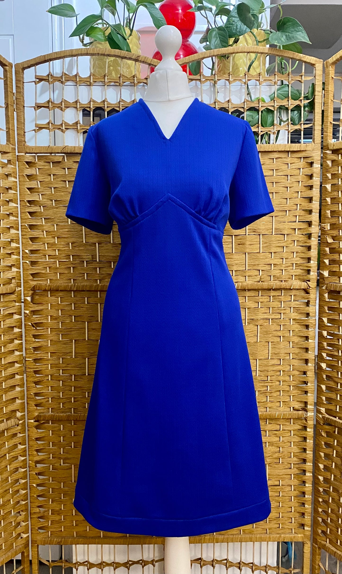 1960s Royal Blue Midi-Dress (UK 10)