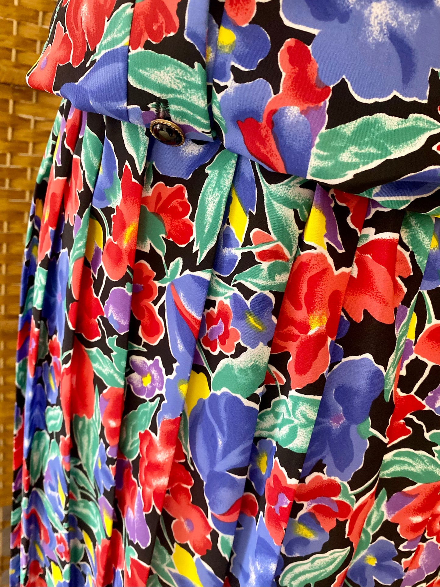 1980s C & A Floral ‘Tea’ Midi-Dress (UK 16)