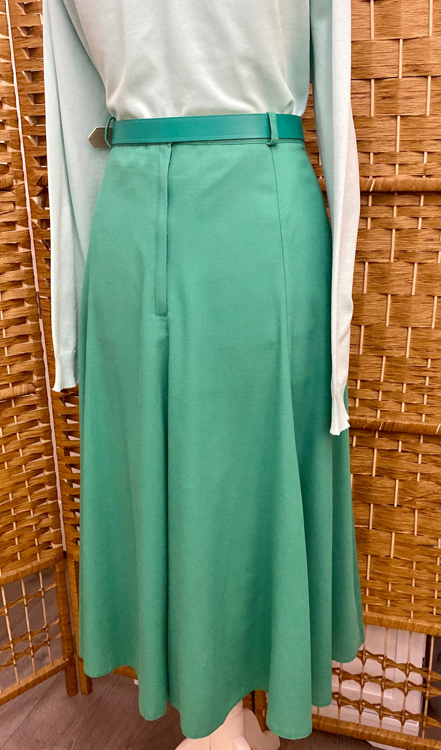 C & A Green Midi-Skirt (UK 10)