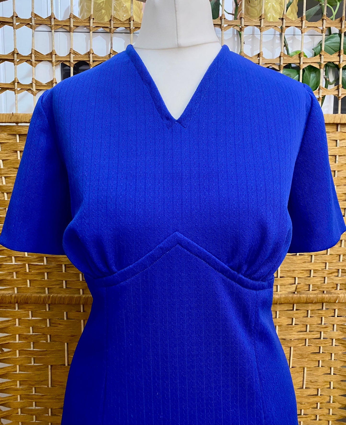 1960s Royal Blue Midi-Dress (UK 10)