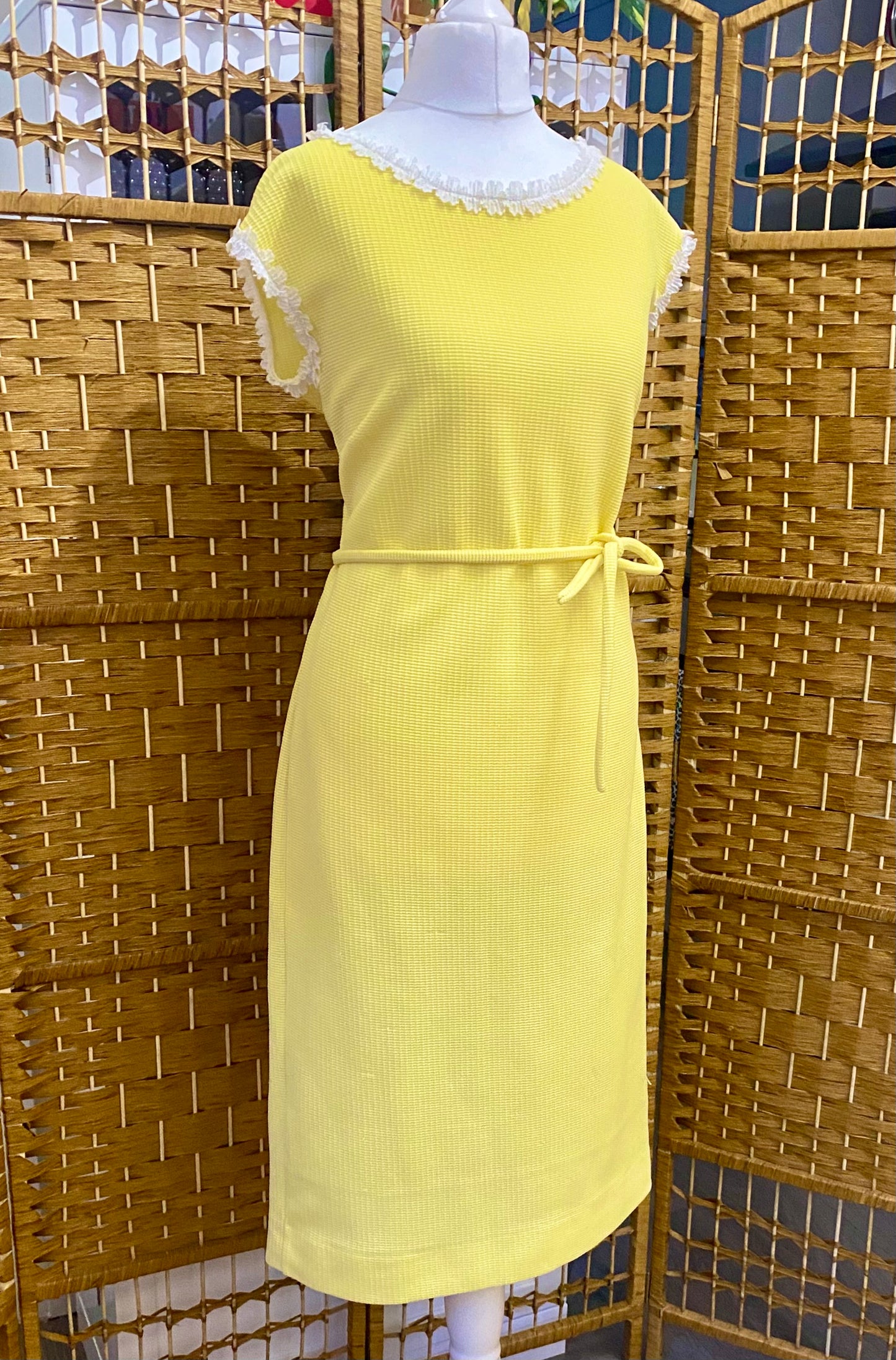 1960s Yellow Midi-Dress (UK 12)