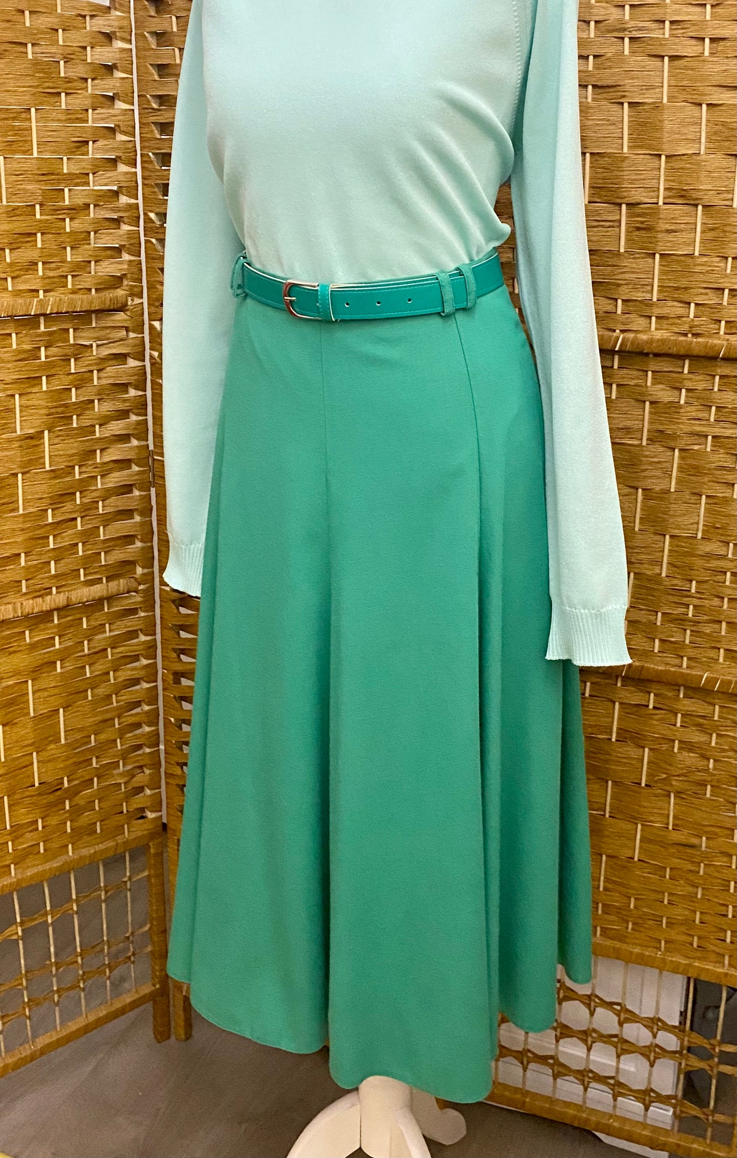 C & A Green Midi-Skirt (UK 10)