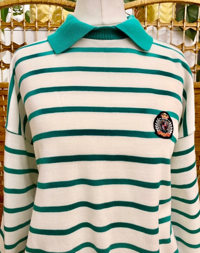 1980s Canada by C & A Striped Sweatshirt (UK 16)