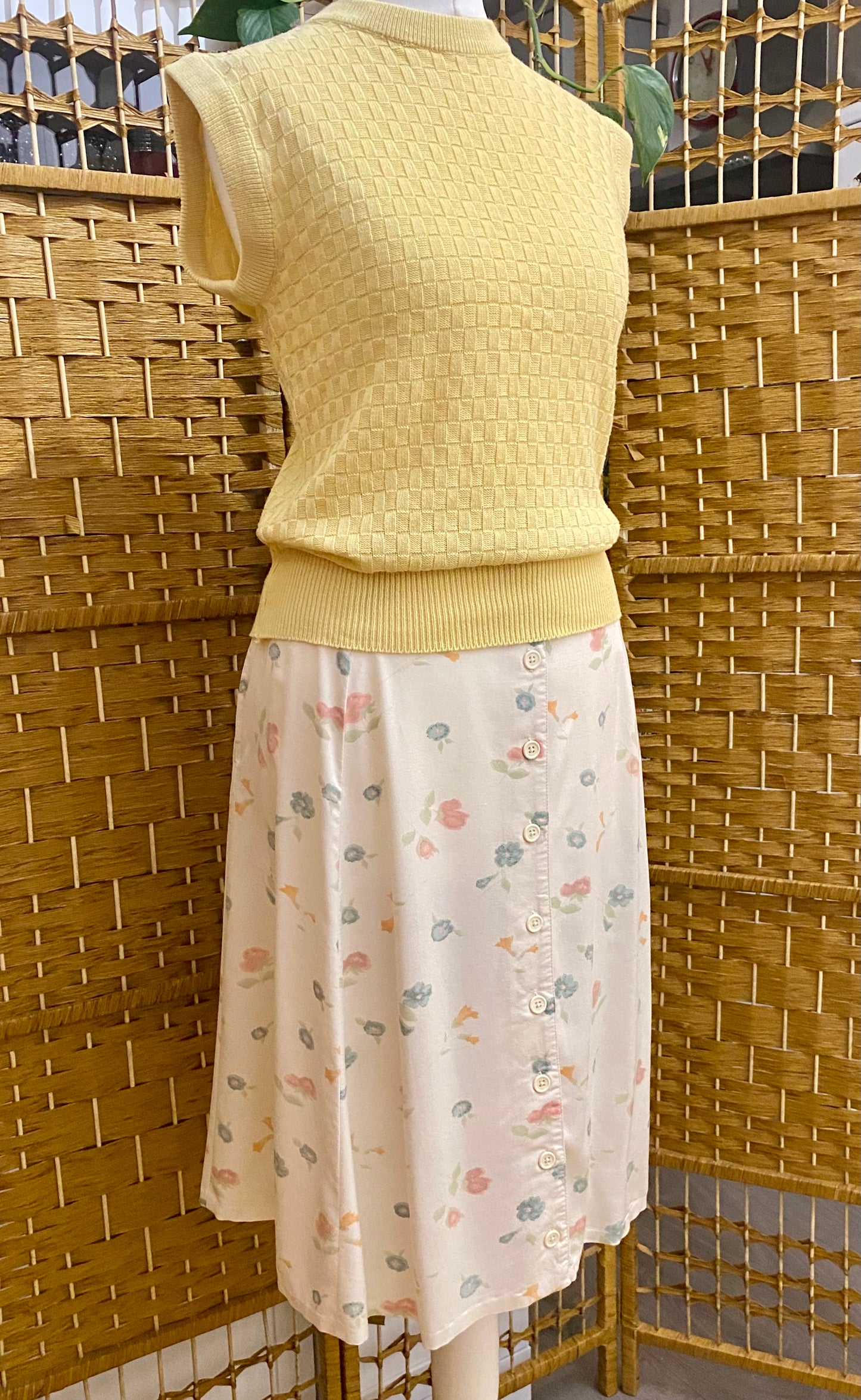 1980s Floral Skirt (UK 14)