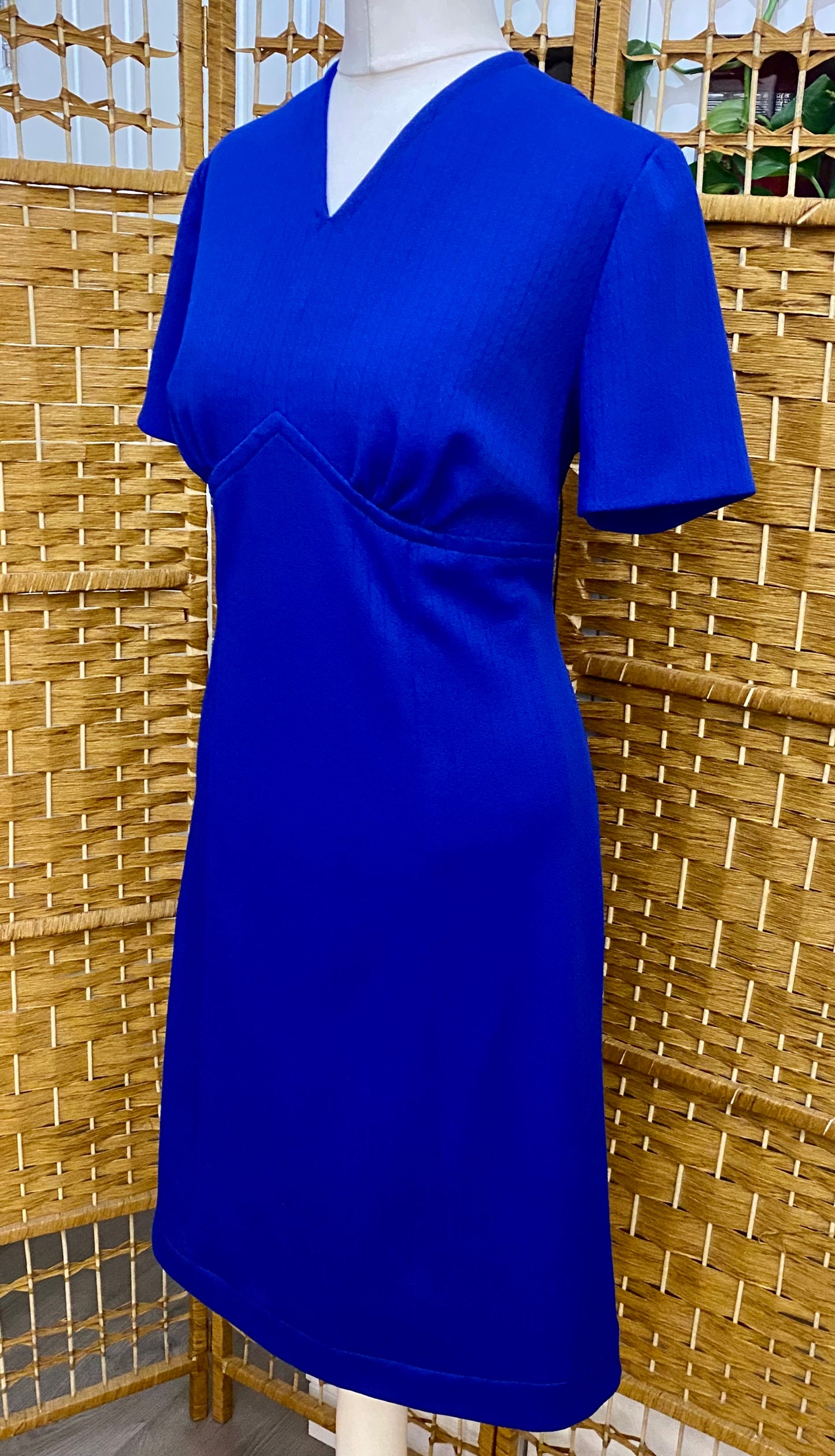 1960s Royal Blue Midi-Dress (UK 10)