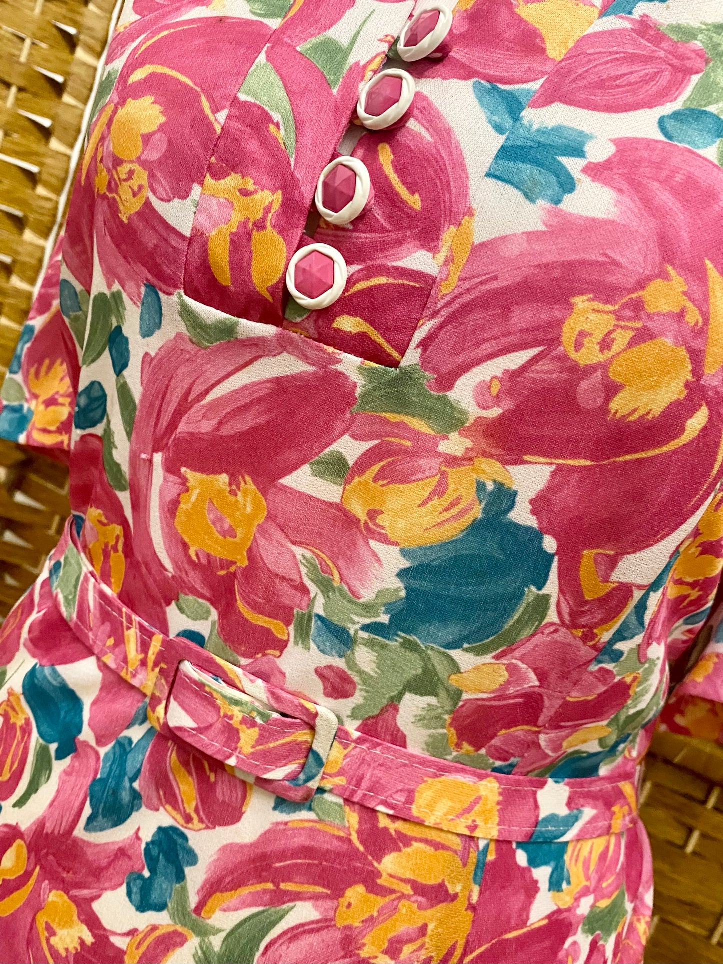 1980s Floral Tea Dress (UK 14)