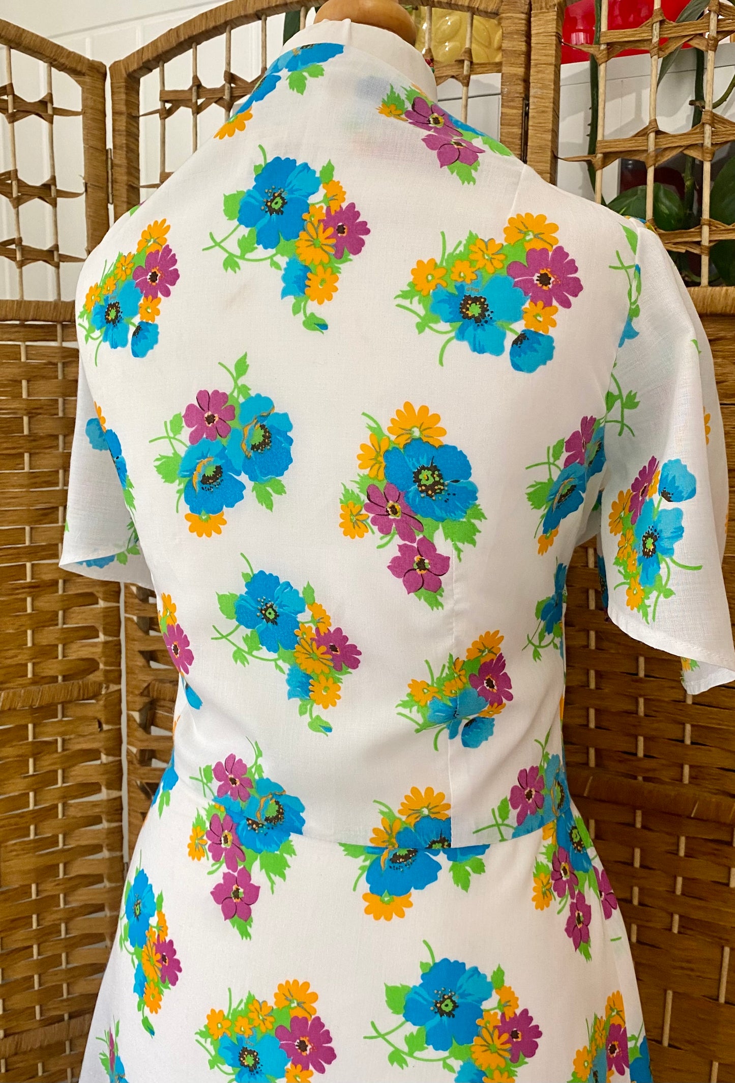 1970s Floral Mini Dress (UK 10)