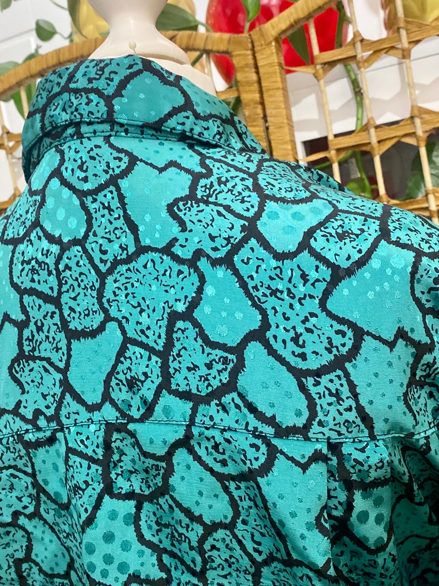 1980s Geometric Print Top (UK 18)