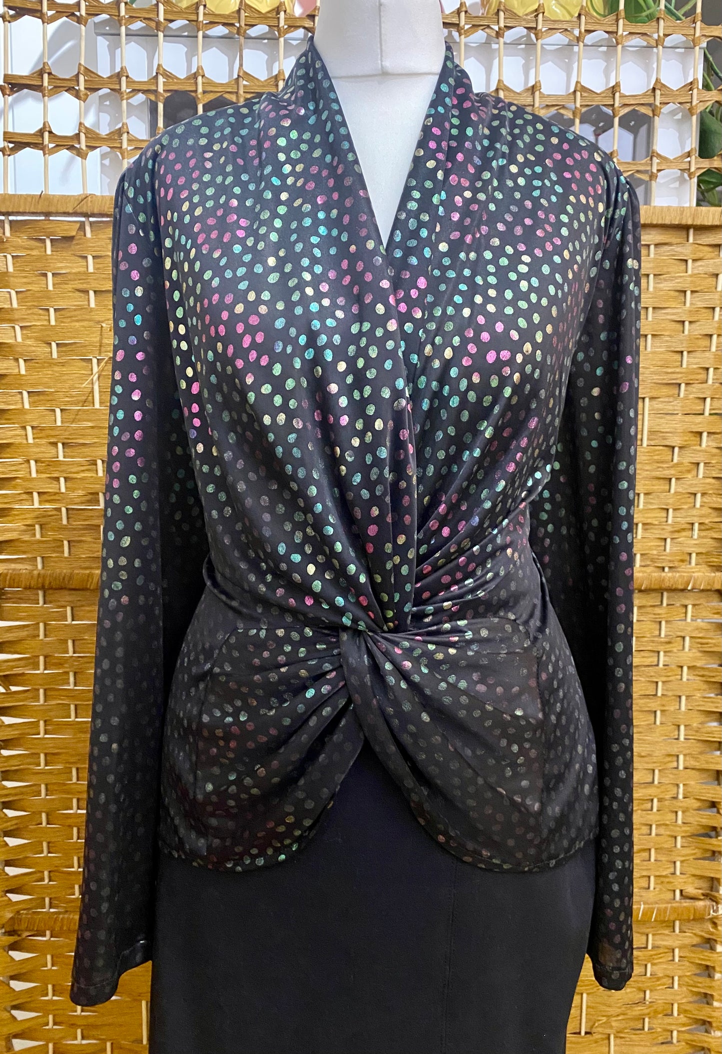 1980s Ma-Sai Polka Dot Blouse (UK 14)