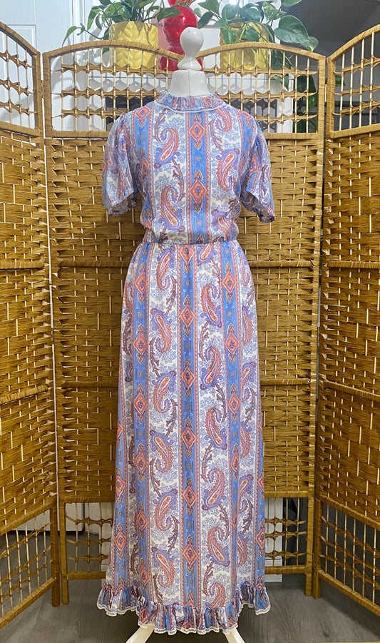 Paisley Print Maxi-Dress (UK 8)