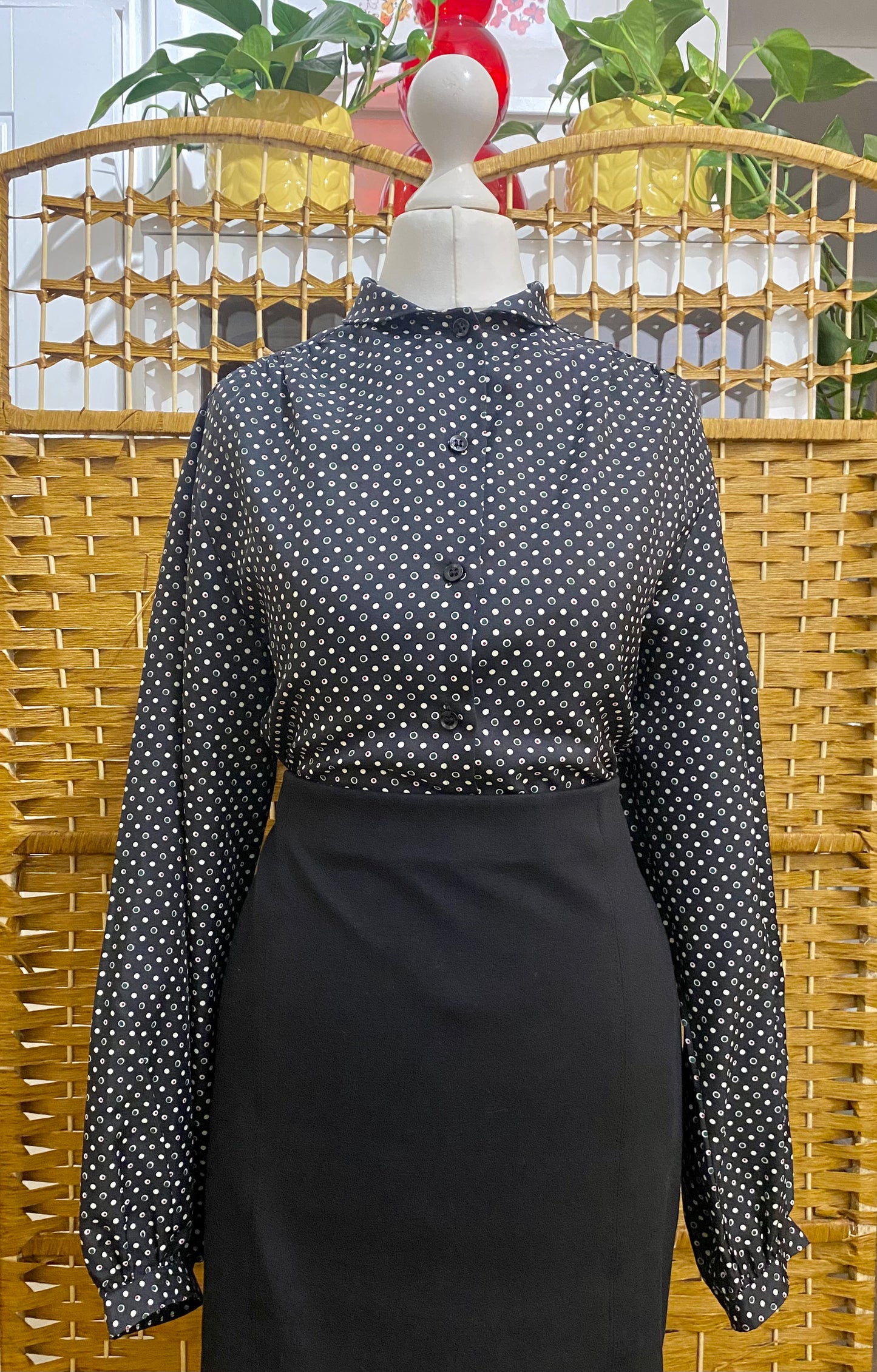 1970s BHS Spotted Blouse (UK 14)