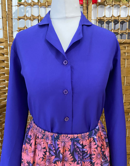 1970s Bonworth Purple Blouse (UK 12)