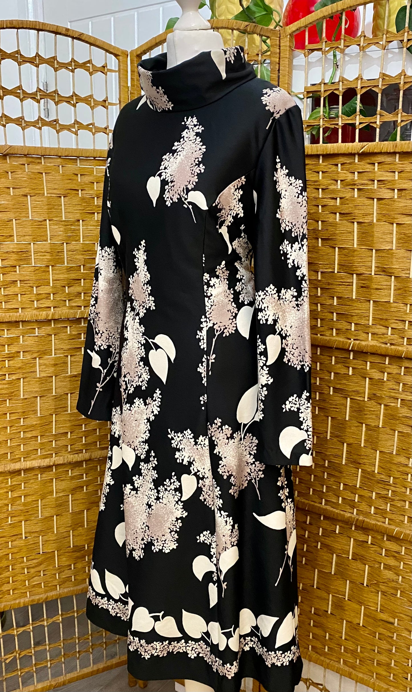 Leaf Print Midi-Dress (UK 10)