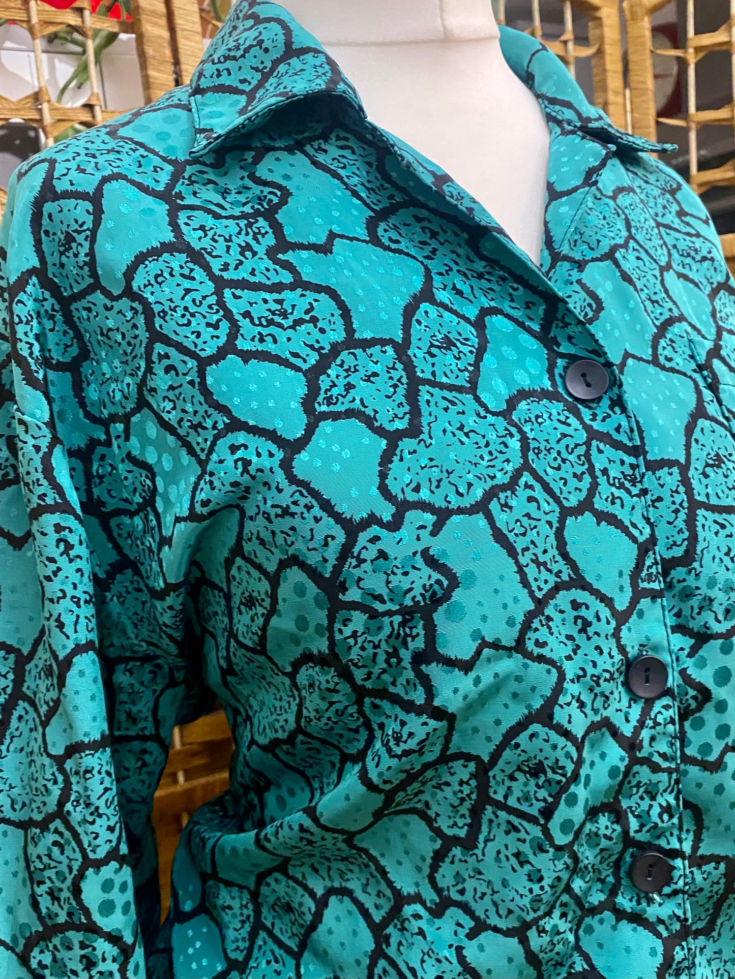 1980s Geometric Print Top (UK 18)