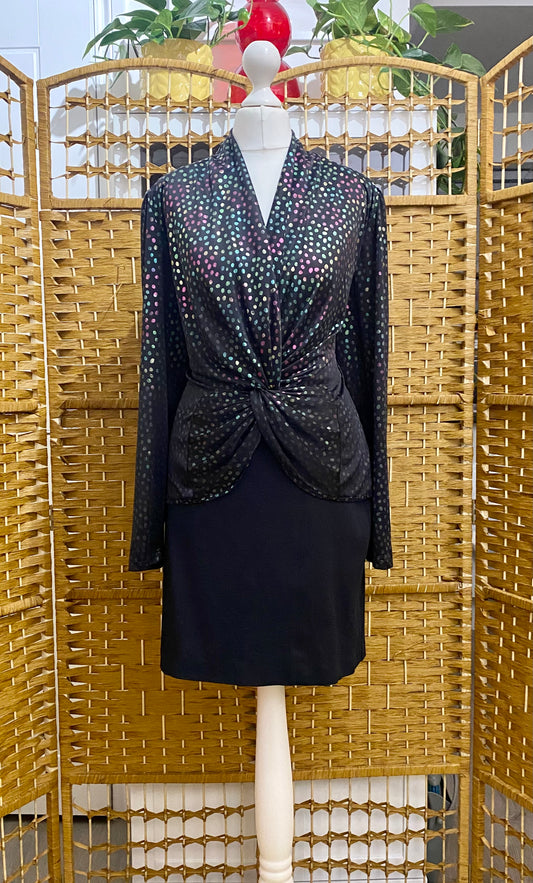 1980s Ma-Sai Polka Dot Blouse (UK 14)