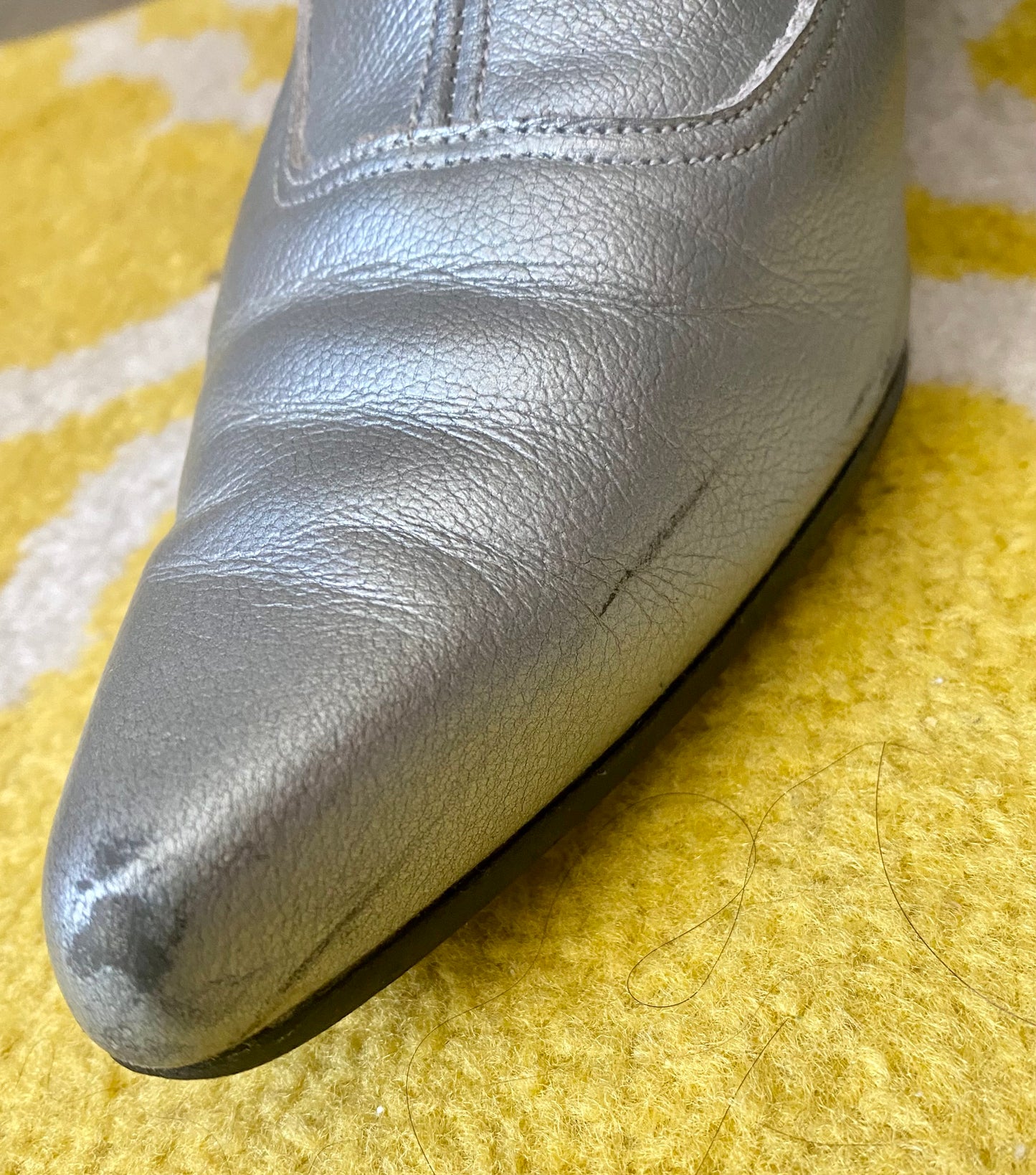 Silver Cuban Heeled Chelsea Boots (UK 6)